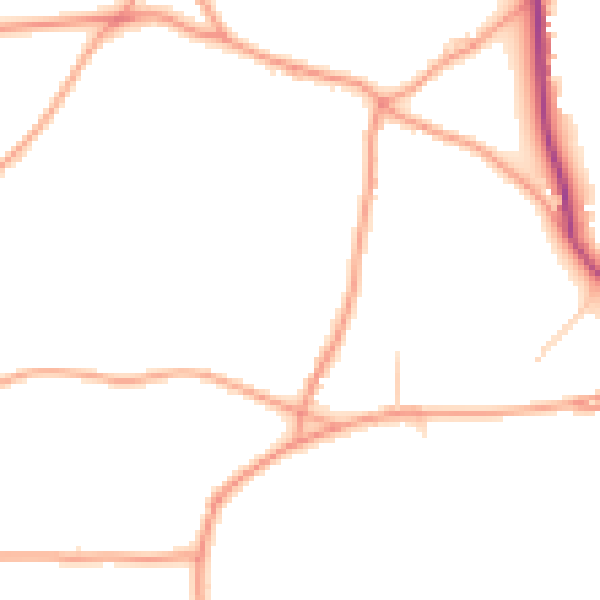 Daytime road noise heatmap for GU10 3AX