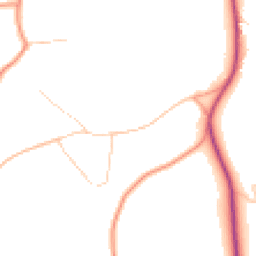 Daytime road noise heatmap for GU10 3DU