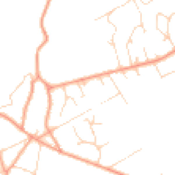 Daytime road noise heatmap for GU10 4AQ