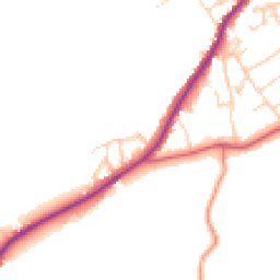 Daytime road noise heatmap for GU10 4BF