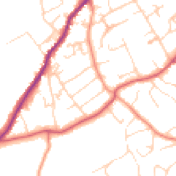 Daytime road noise heatmap for GU10 4QH