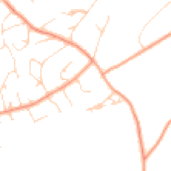 Daytime road noise heatmap for GU10 4TJ