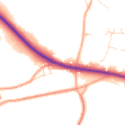 Daytime road noise heatmap for GU10 5AU