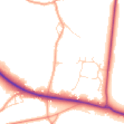 Daytime road noise heatmap for GU10 5BE
