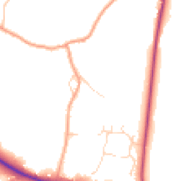Daytime road noise heatmap for GU10 5BW