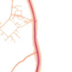 Daytime road noise heatmap for GU10 5BY