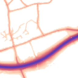 Daytime road noise heatmap for GU10 5HU