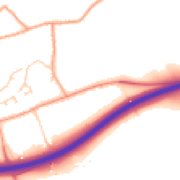 Daytime road noise heatmap for GU10 5JA