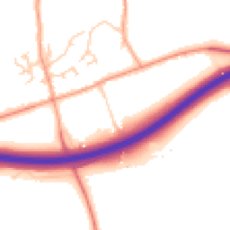Daytime road noise heatmap for GU10 5JR