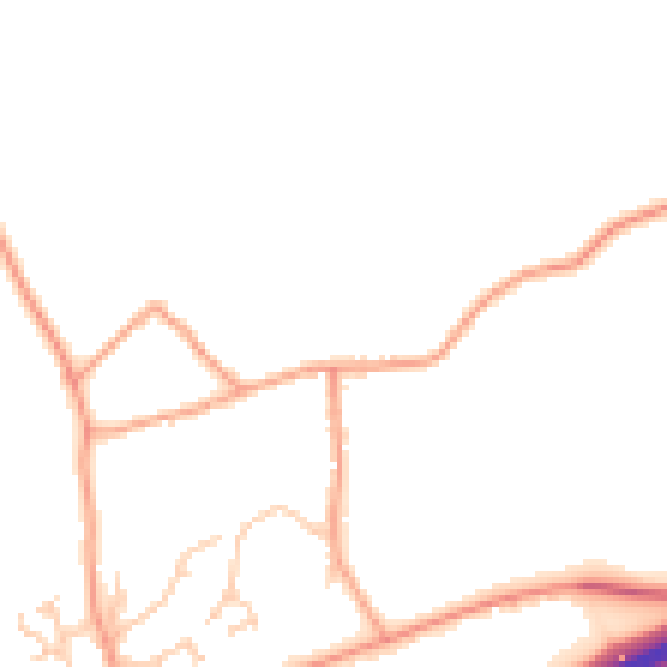 Daytime road noise heatmap for GU10 5JW