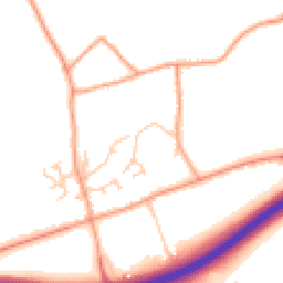 Daytime road noise heatmap for GU10 5LD