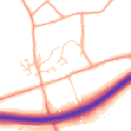 Daytime road noise heatmap for GU10 5LE