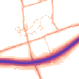 Daytime road noise heatmap for GU10 5LN