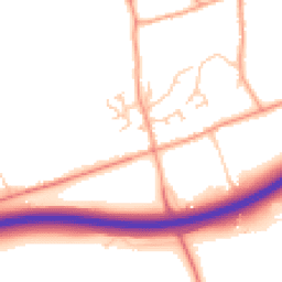 Daytime road noise heatmap for GU10 5ND