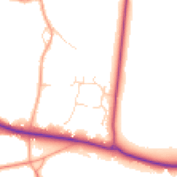 Daytime road noise heatmap for GU10 5TE