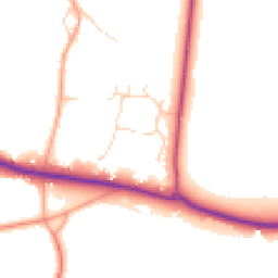 Daytime road noise heatmap for GU10 5TL