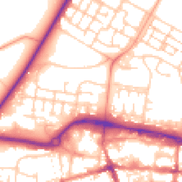 Daytime road noise heatmap for GU11 1AU