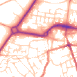 Daytime road noise heatmap for GU11 1BB