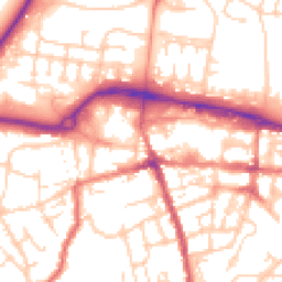 Daytime road noise heatmap for GU11 1QL