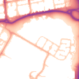 Daytime road noise heatmap for GU11 2NB