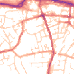 Daytime road noise heatmap for GU11 3EP