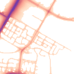 Daytime road noise heatmap for GU11 4AB