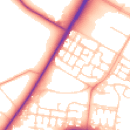 Daytime road noise heatmap for GU11 4DB