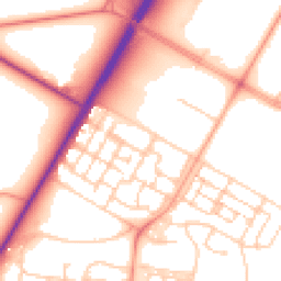 Daytime road noise heatmap for GU11 4DJ