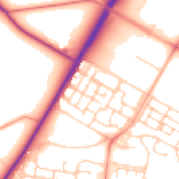 Daytime road noise heatmap for GU11 4DL