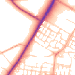 Daytime road noise heatmap for GU11 4DU