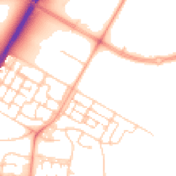 Daytime road noise heatmap for GU11 4FB