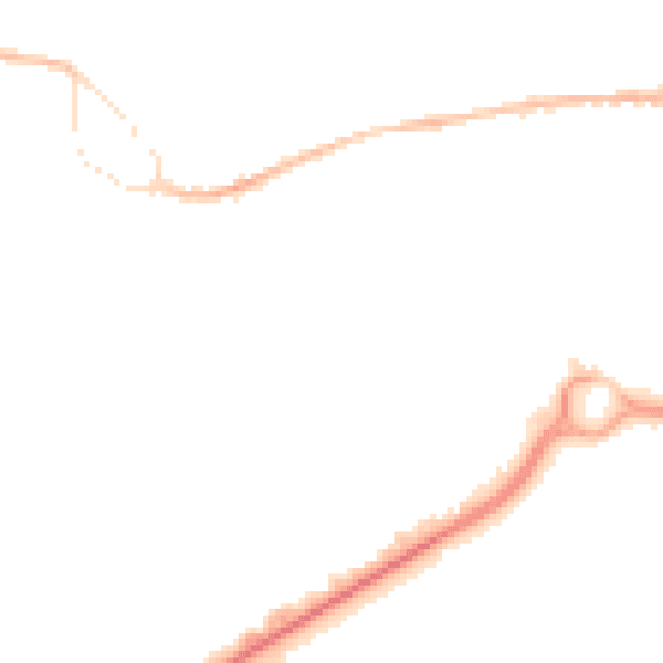 Night-time road noise heatmap for GU14 0AF