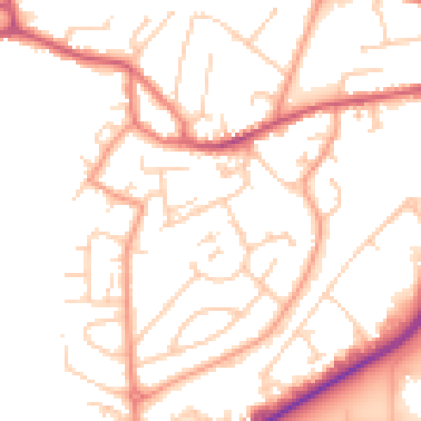 Daytime road noise heatmap for GU14 0AU