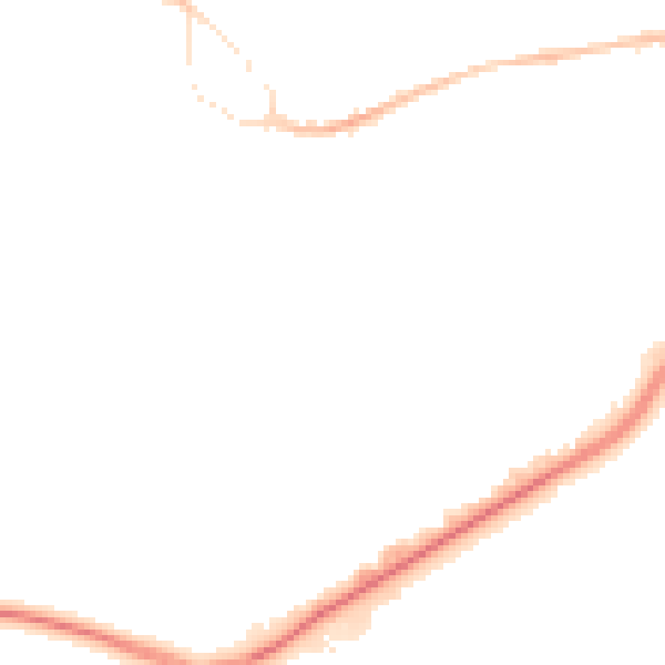 Night-time road noise heatmap for GU14 0BL