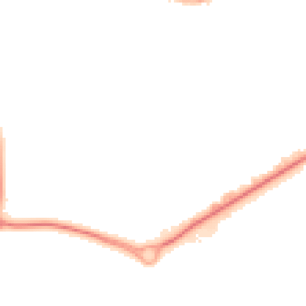 Night-time road noise heatmap for GU14 0DG