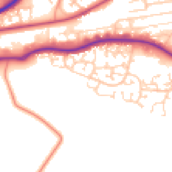 Daytime road noise heatmap for GU14 0QG