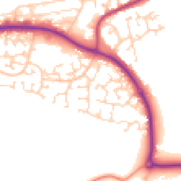 Daytime road noise heatmap for GU14 0RJ