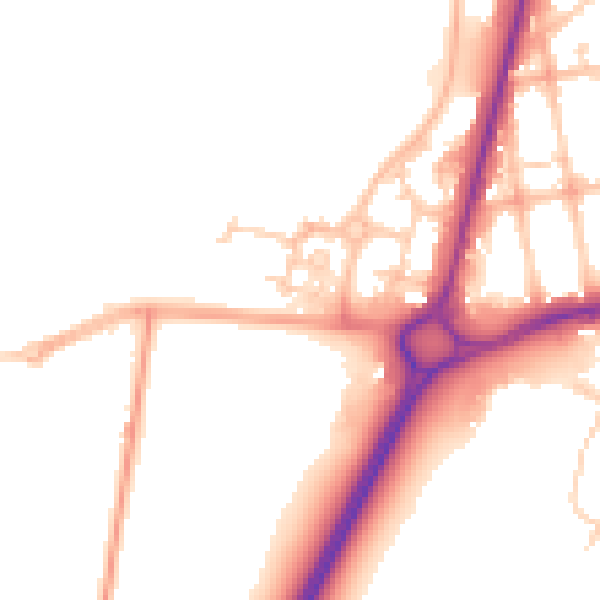 Daytime road noise heatmap for GU14 6GF