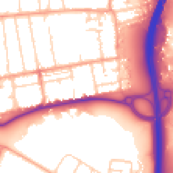 Daytime road noise heatmap for GU14 6GN