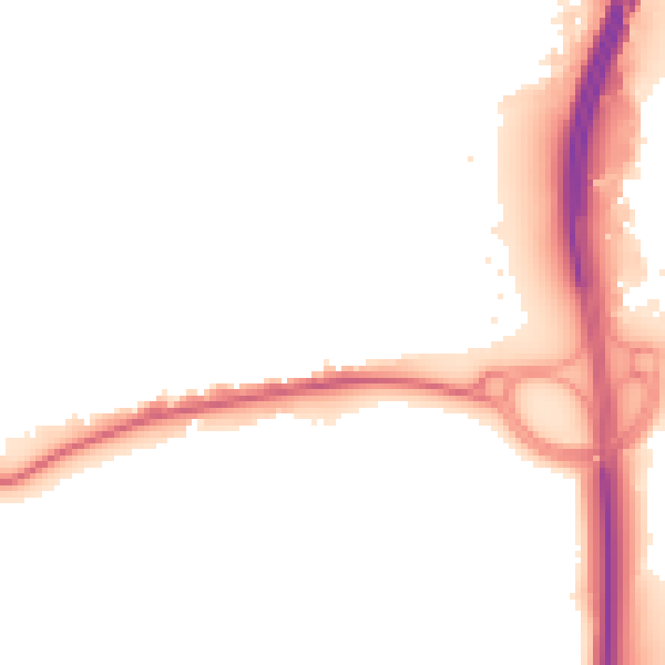 Night-time road noise heatmap for GU14 6GN