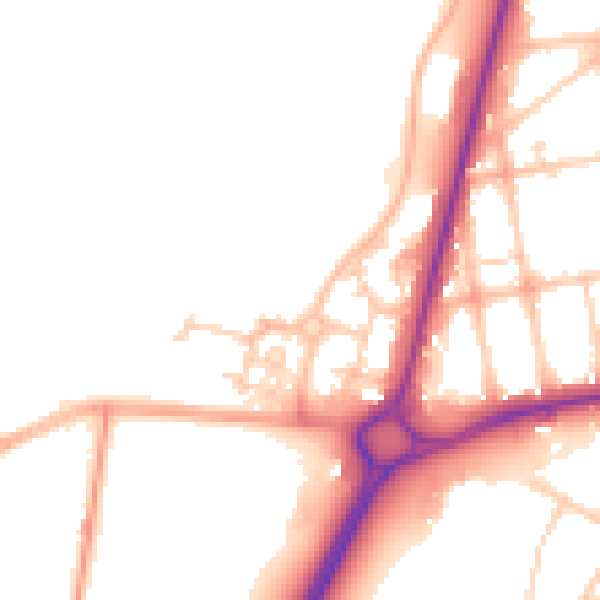 Daytime road noise heatmap for GU14 6GP