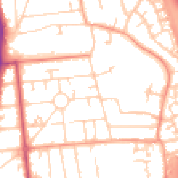Daytime road noise heatmap for GU14 6GY