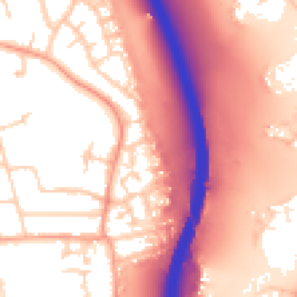 Daytime road noise heatmap for GU14 6LX