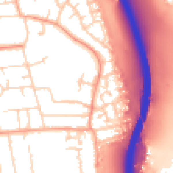 Daytime road noise heatmap for GU14 6PJ