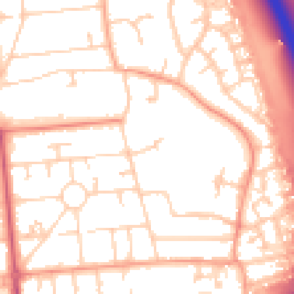 Daytime road noise heatmap for GU14 6ST