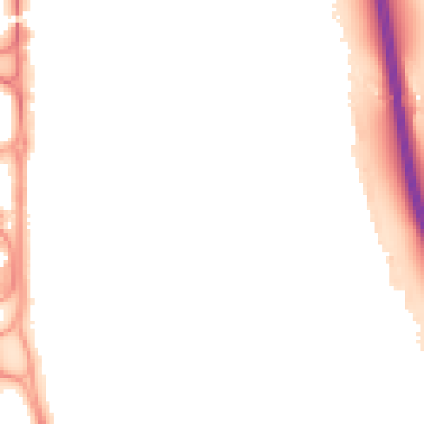 Night-time road noise heatmap for GU14 7BW