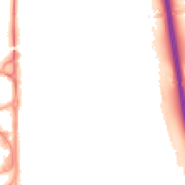 Night-time road noise heatmap for GU14 7DE
