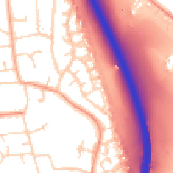 Daytime road noise heatmap for GU14 7DU