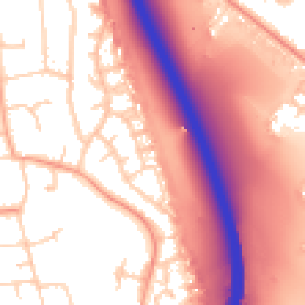 Daytime road noise heatmap for GU14 7ER