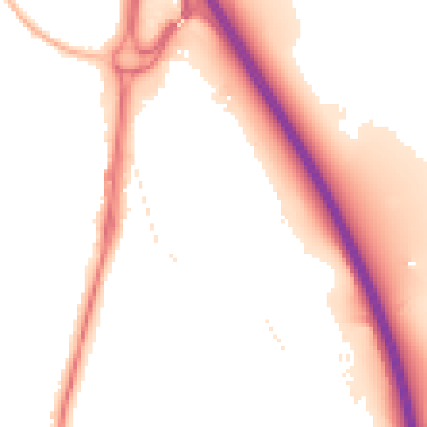 Night-time road noise heatmap for GU14 8BP